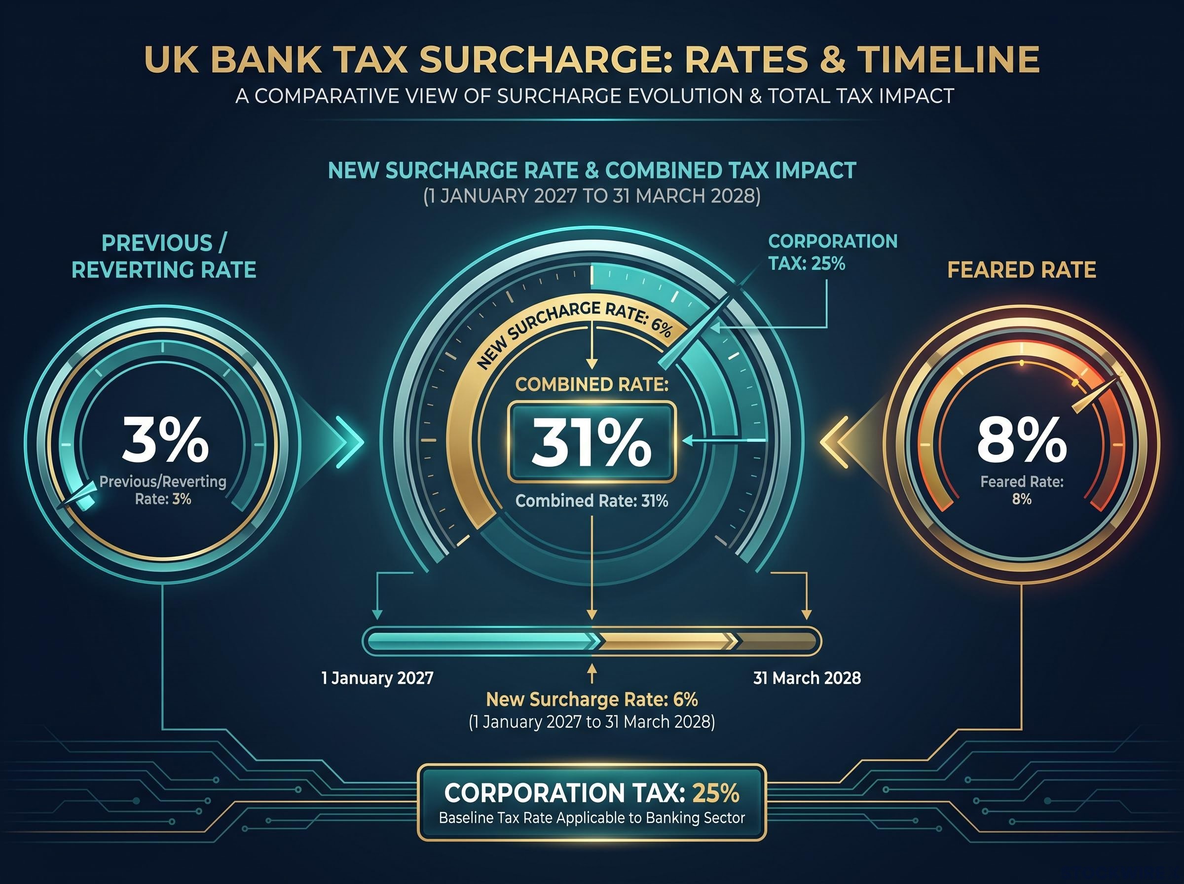 The UK Bank Tax Surcharge Timeline & Rates