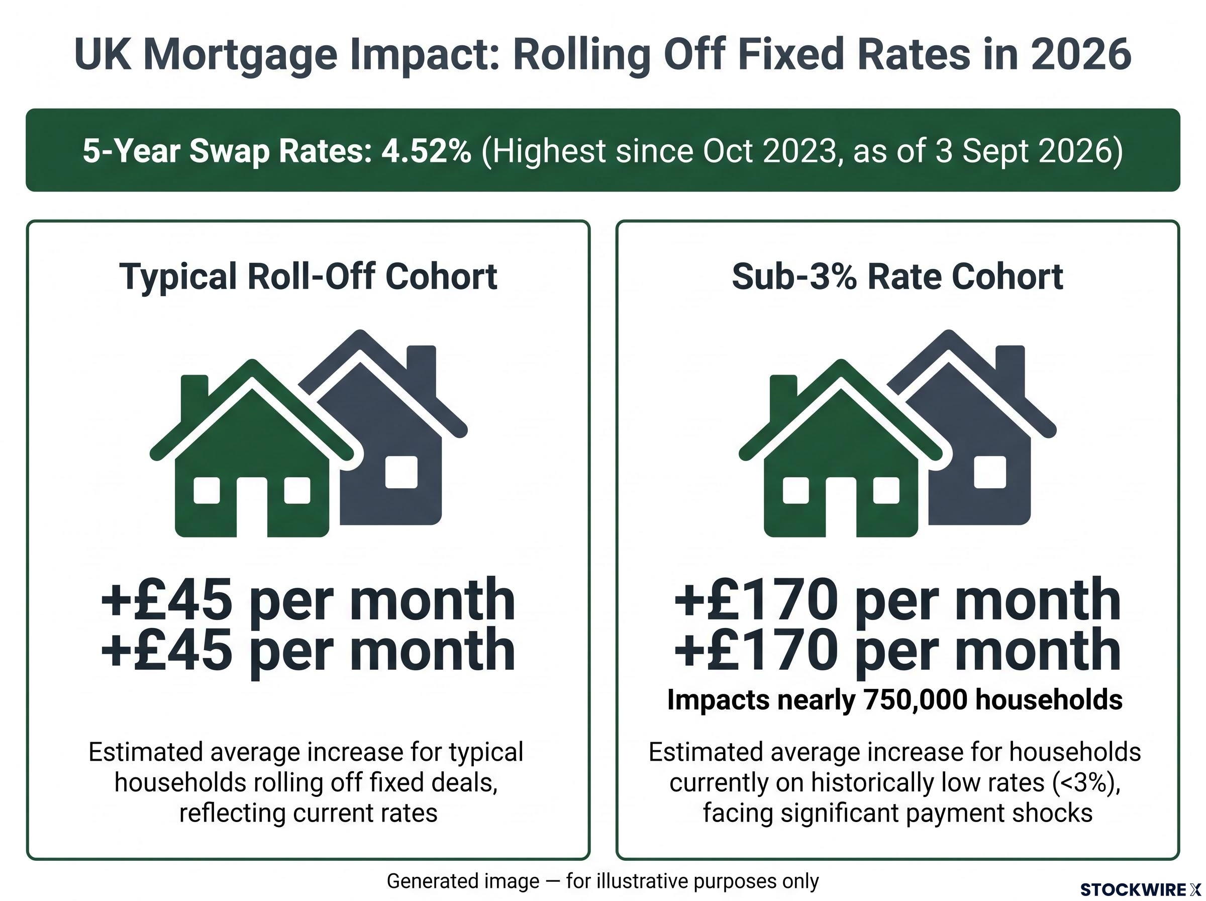 Projected Monthly Mortgage Increases for UK Borrowers