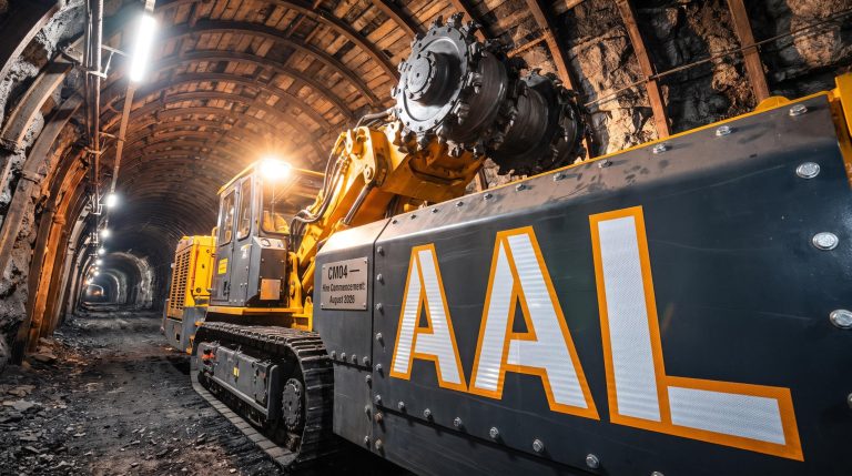Mining machine in tunnel
