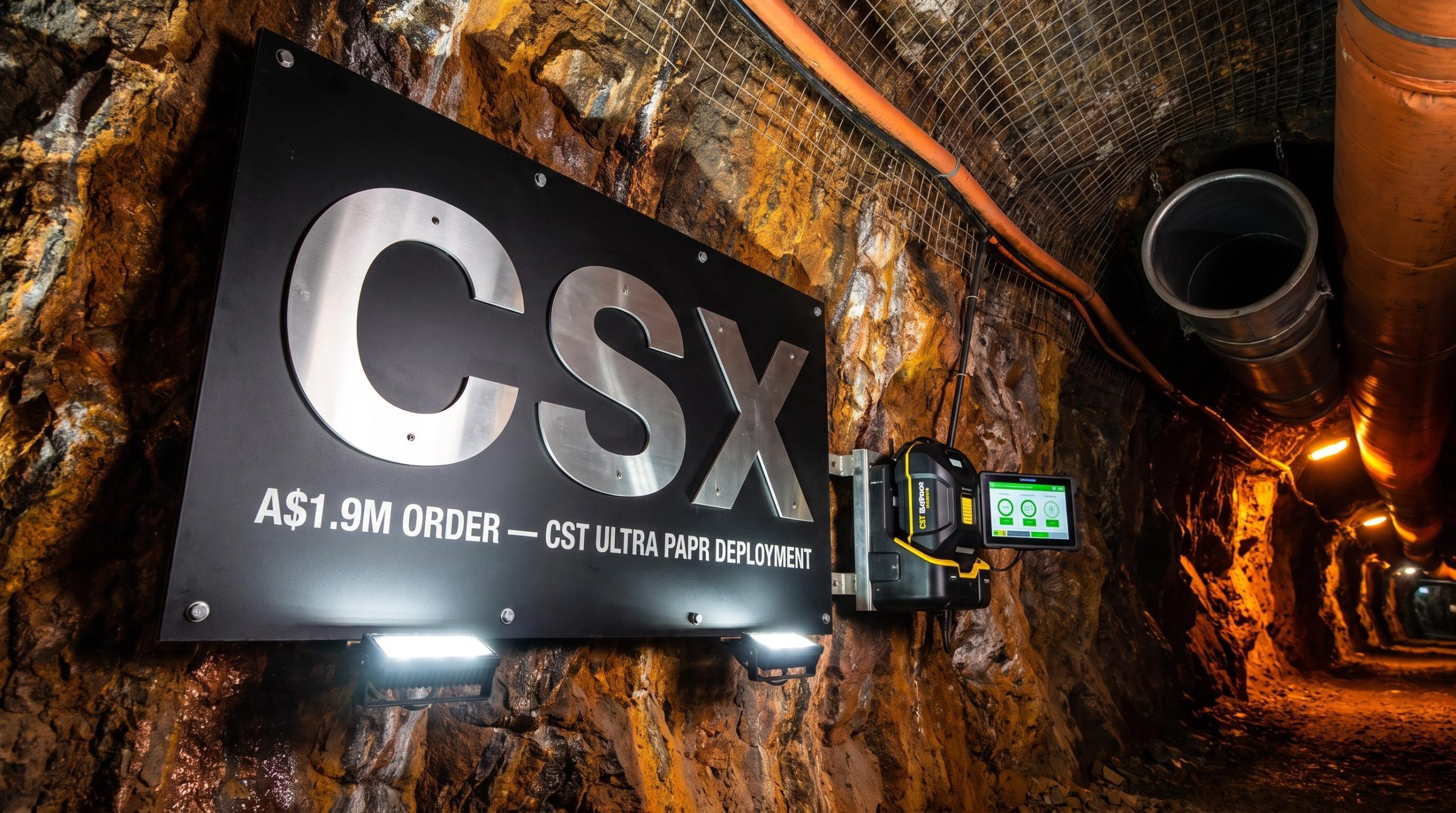Mining tunnel with CSX sign