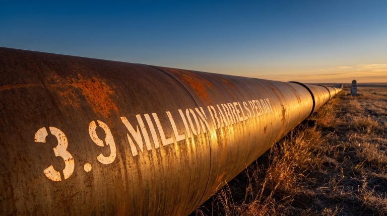 Industrial Canadian pipeline at prairie horizon illustrating US energy dependency at core of US Canada tariffs dispute