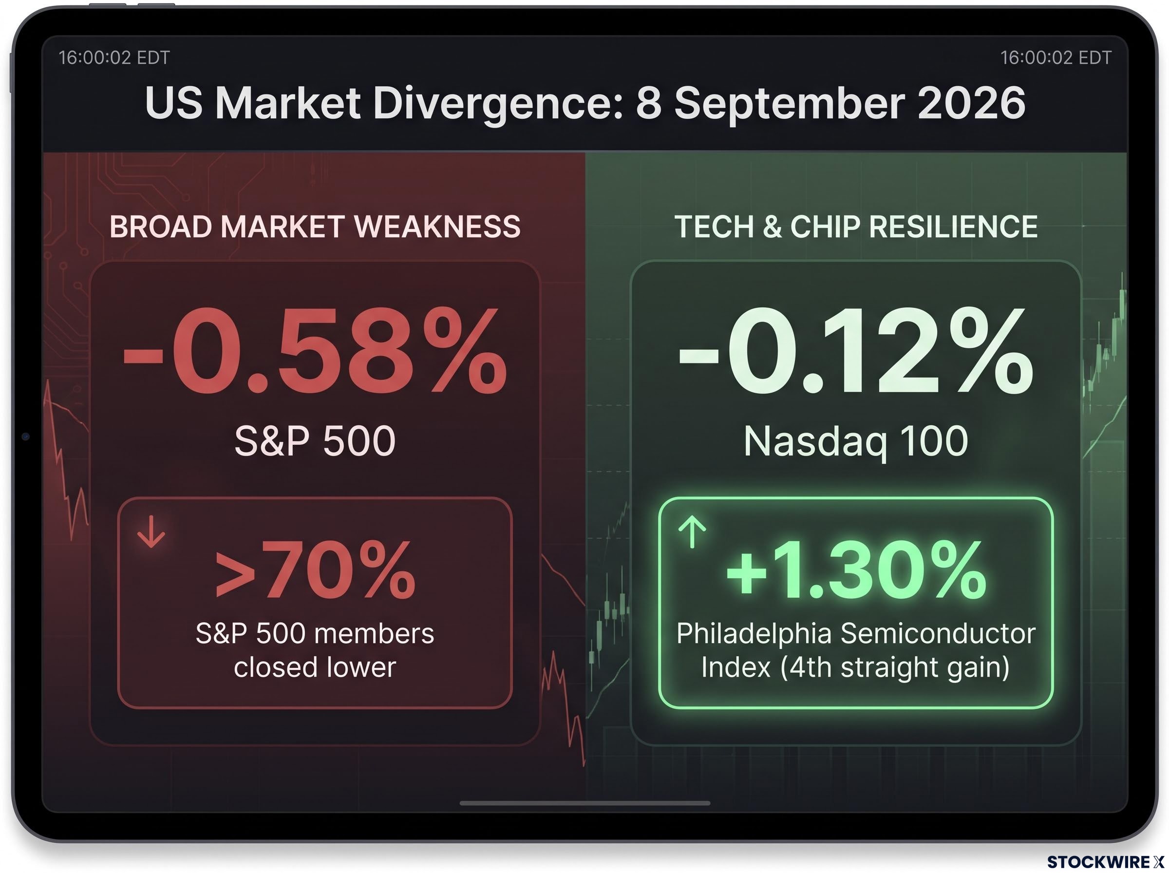 The US Market Divergence: Broad Weakness vs. Chip Resilience
