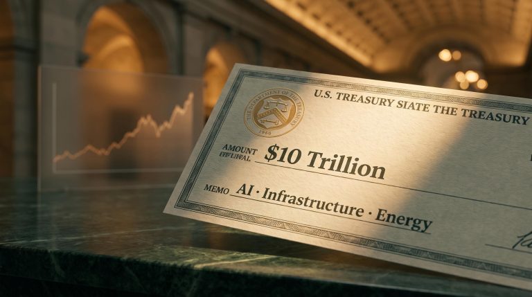 Oversized US Treasury cheque for $10 trillion targeting AI and infrastructure — US sovereign wealth fund analysis