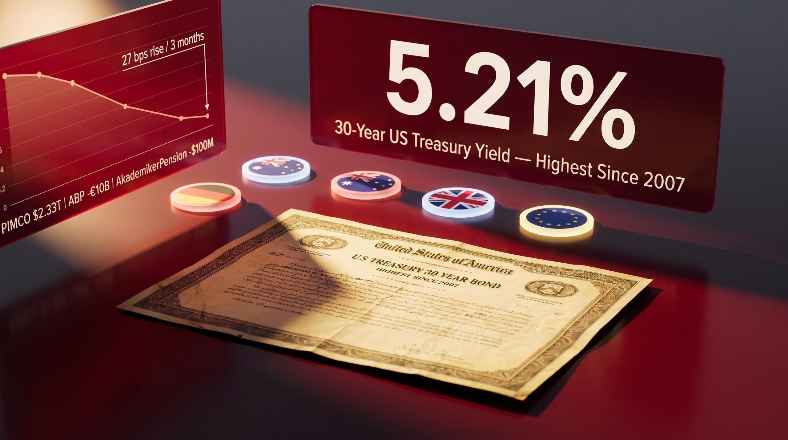 30-year US Treasury yield at 5.21% as PIMCO, BlackRock and ABP rotate out of long-dated US Treasury exposure
