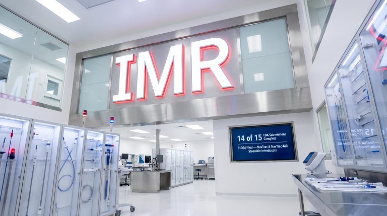 Modern lab with IMR sign