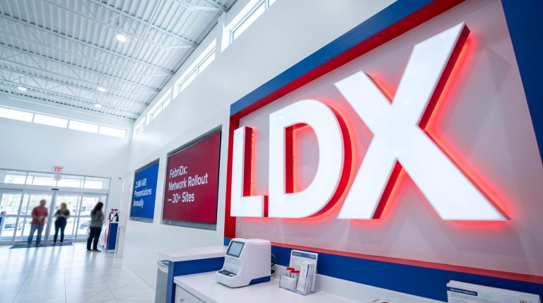 Lobby with LDX logo