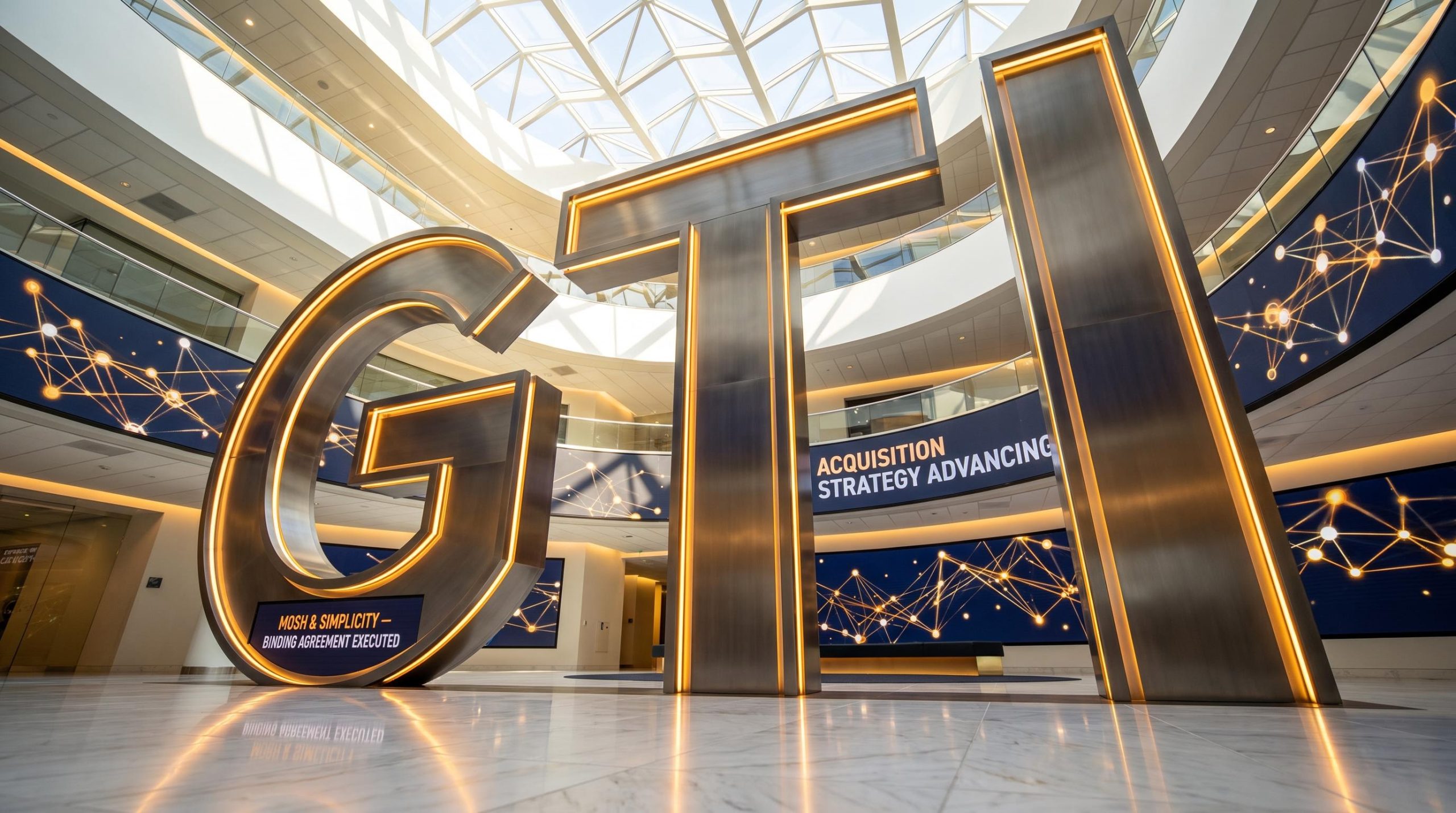 Large GTI letters atrium