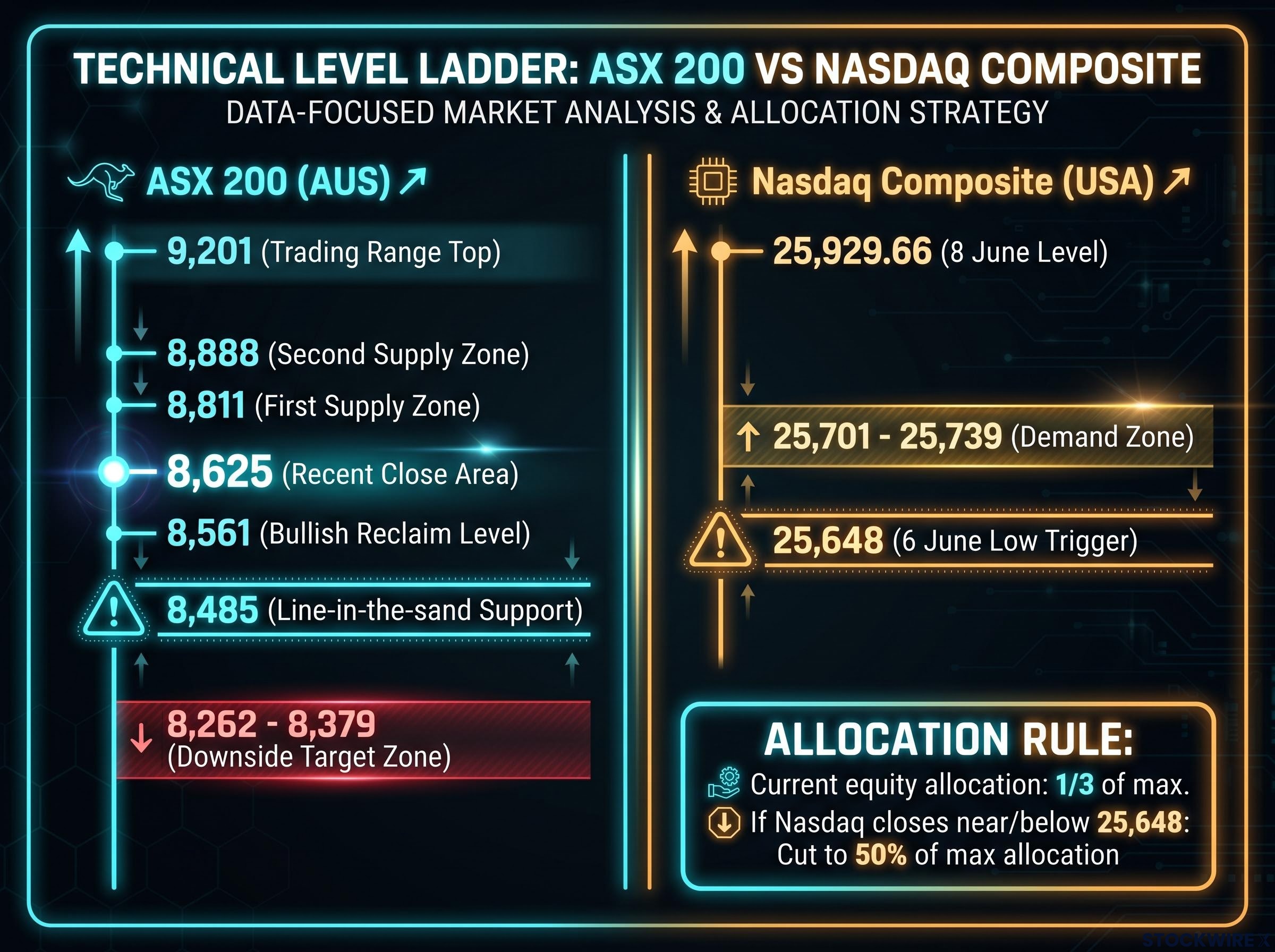 Critical Technical Levels: ASX 200 & Nasdaq Composite