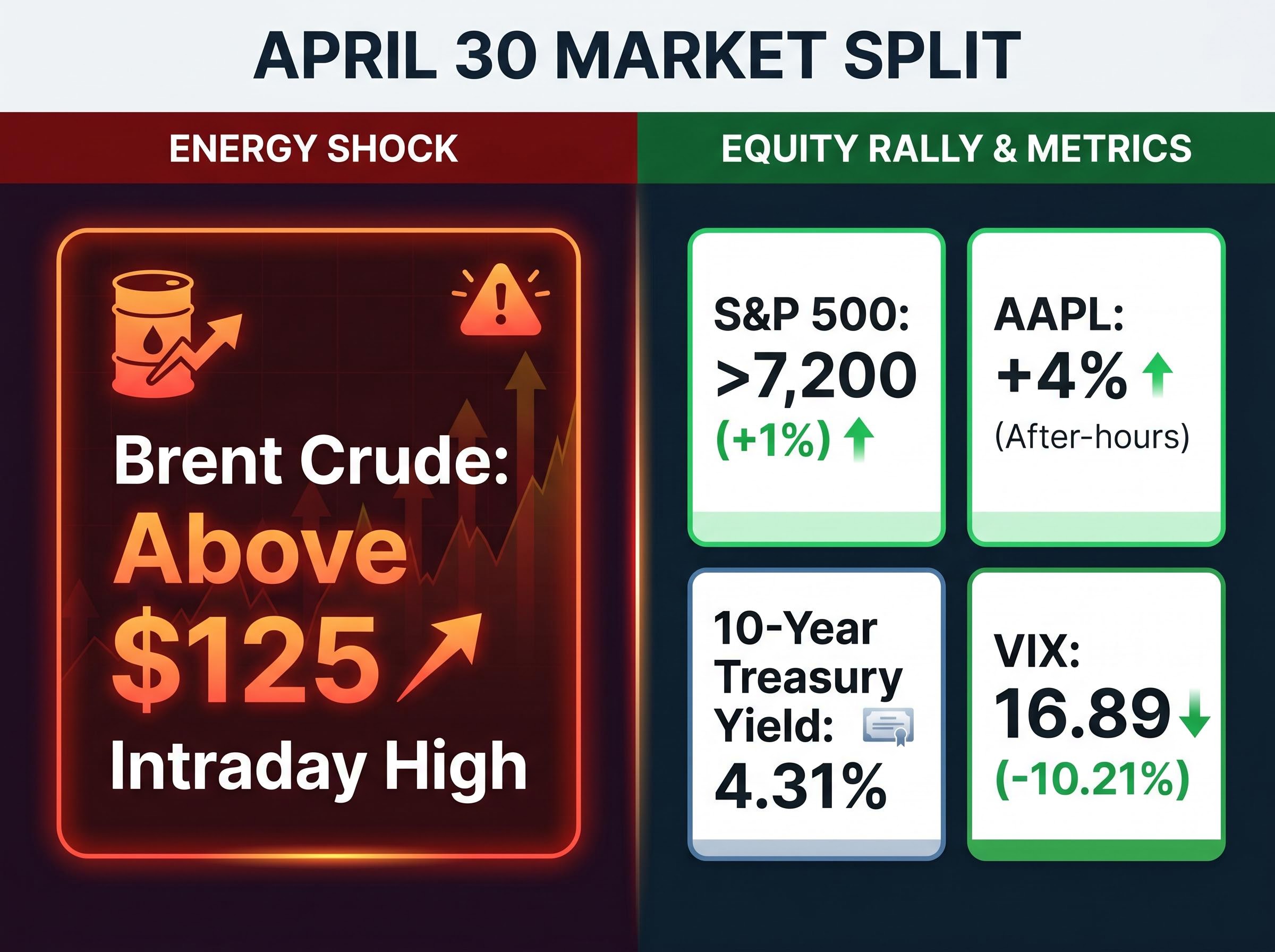 April 30 Market Split: Commodities vs. Equities