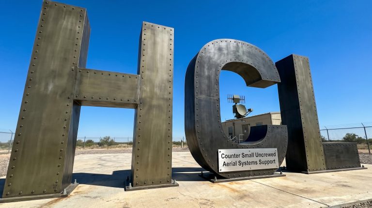 Large metal letters sculpture