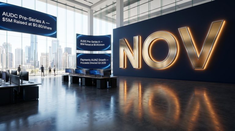Modern office with NOV sign