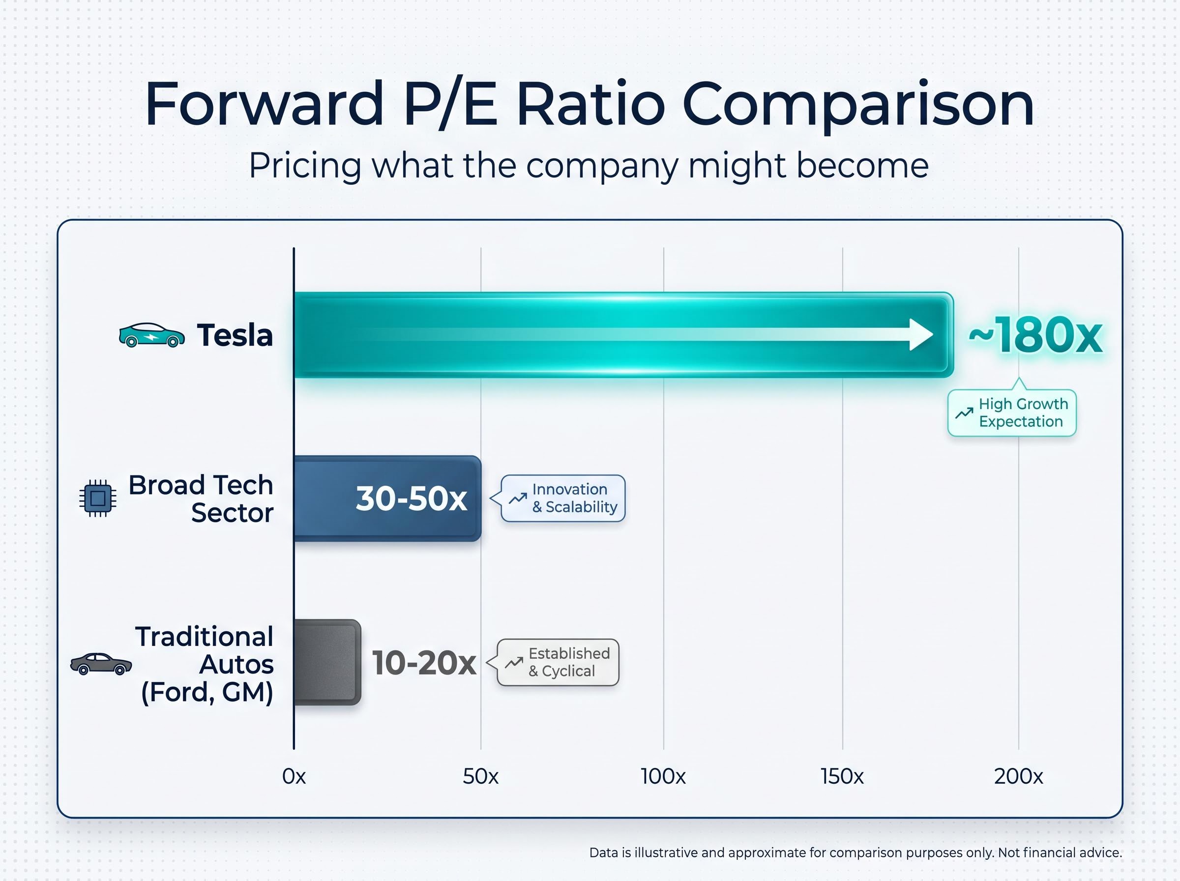 The Valuation Gap: Tesla vs. Standard Sectors