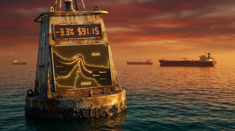 Supertankers stalled at the Strait of Hormuz as Brent crude falls 3.3% to $91.15 on Iran peace signals