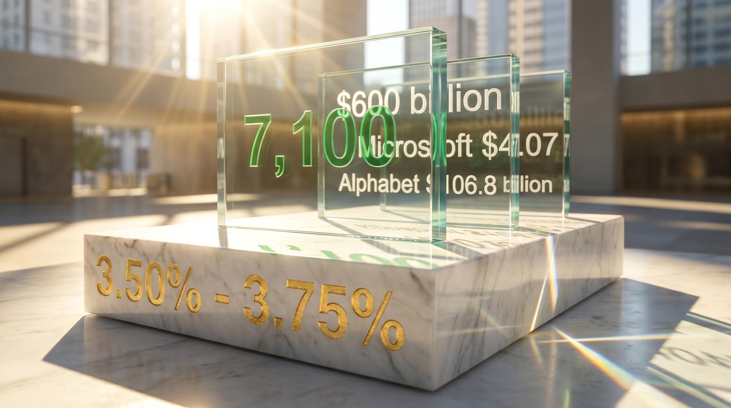 Stock market news concept showing $600 billion tech AI data and S