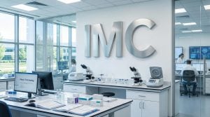 Laboratory with microscopes and computers