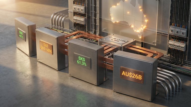 ASX electrical infrastructure stocks GNX SXE SKS IPD switchboards with AU$26B data centre pipeline figures
