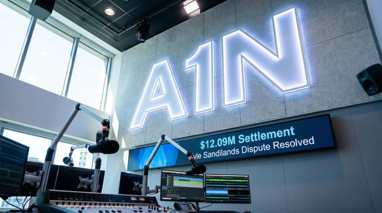 Modern radio studio setup