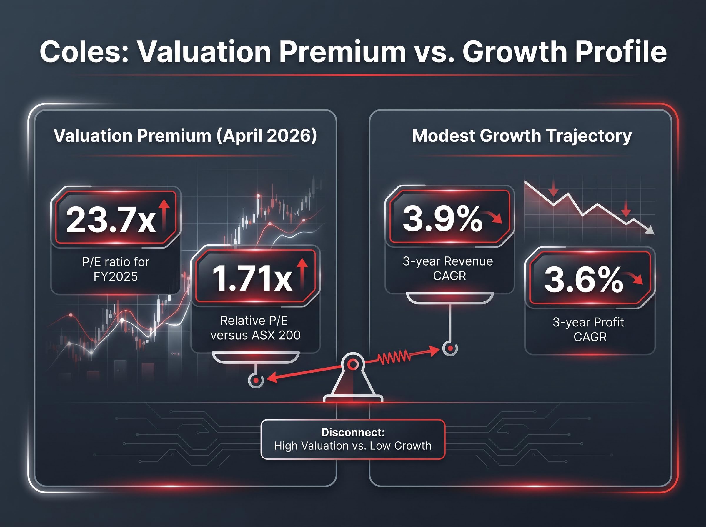 Coles Valuation Premium vs. Growth Profile