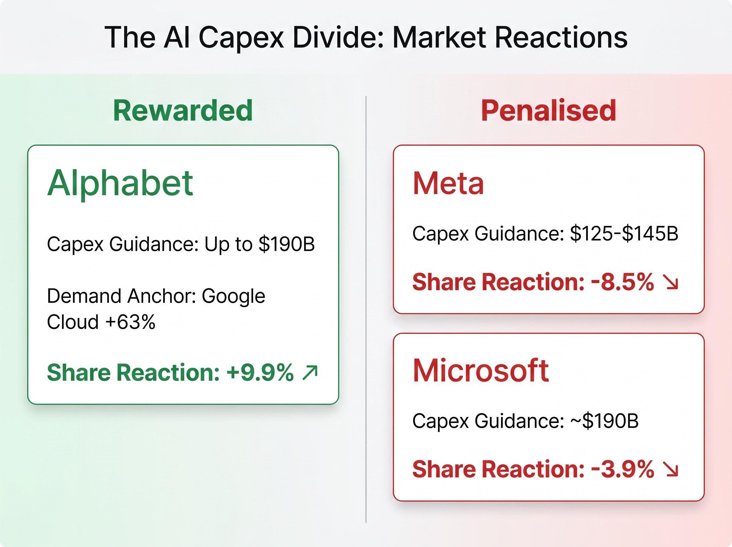 The AI Capex Divide: Rewarded vs Penalised Tech Giants