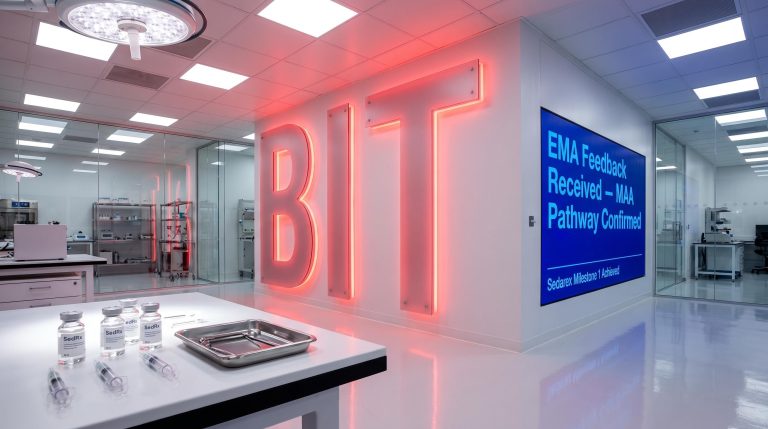 Lab with neon sign