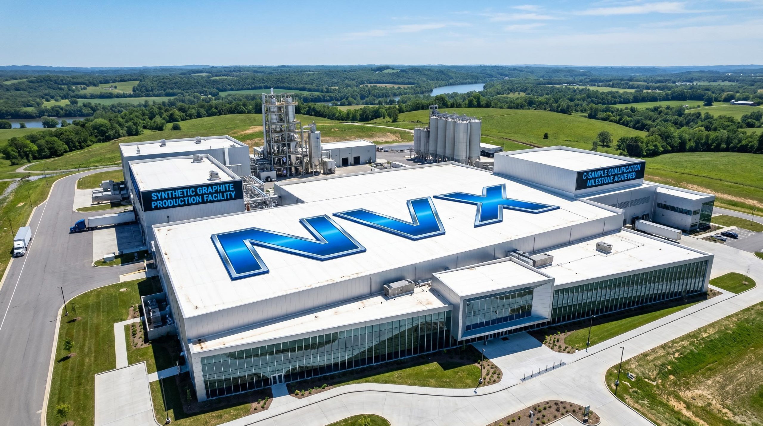 Large industrial building landscape