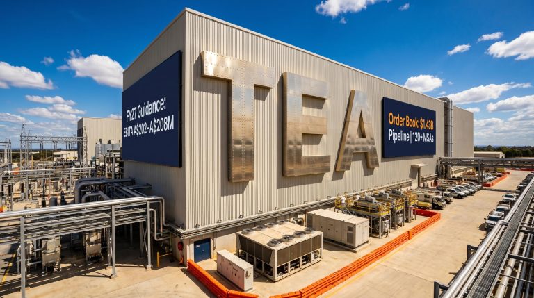 Large warehouse with signage
