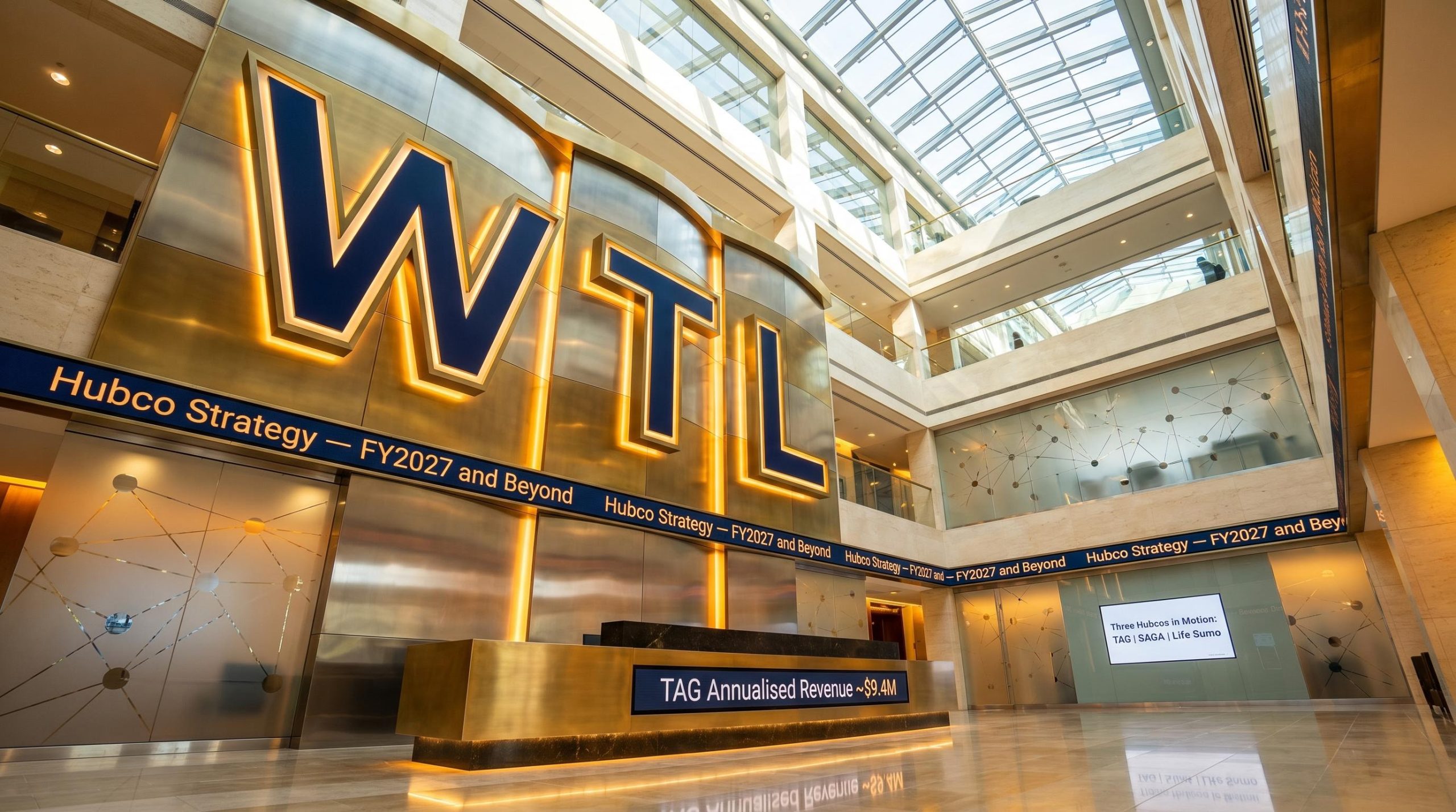 Lobby with large WTL sign