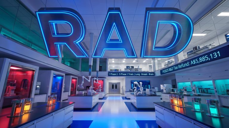 neon-lit laboratory with equipment