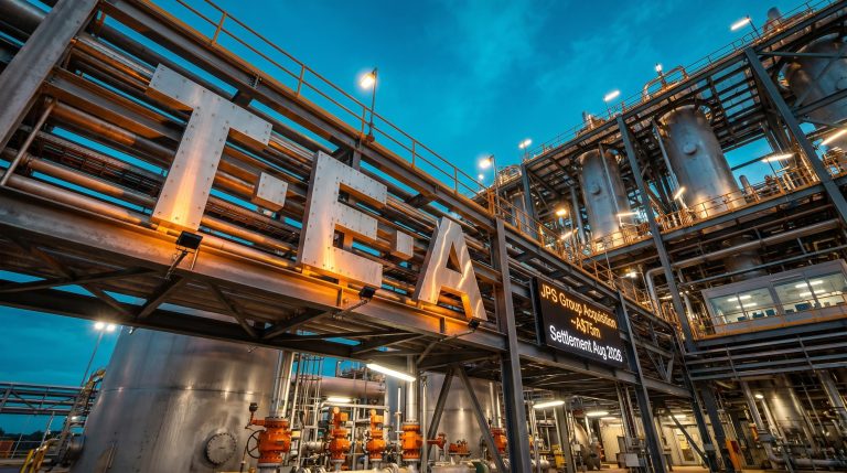 industrial facility at twilight
