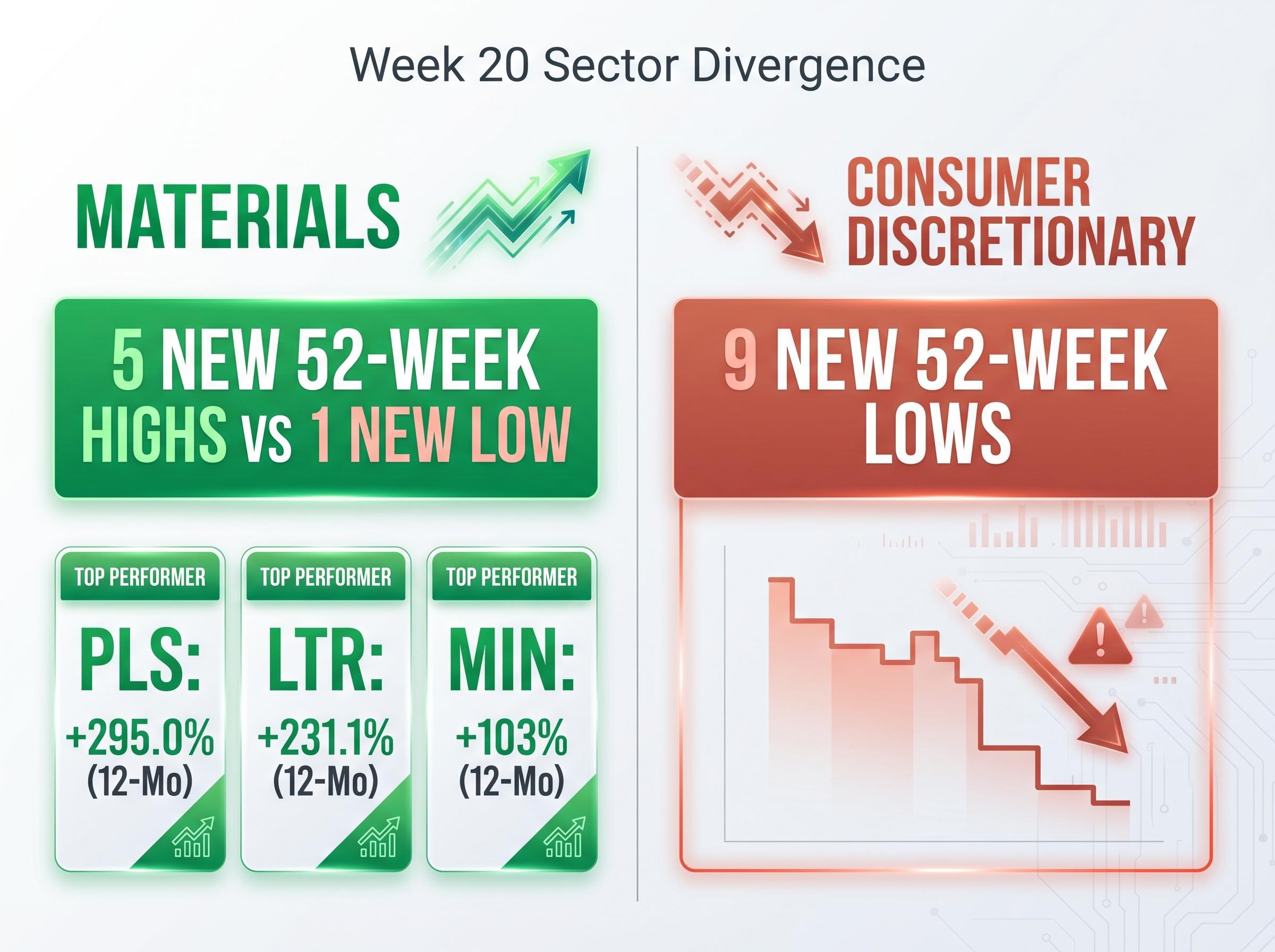 Sector Divergence: Materials vs. Consumer Discretionary
