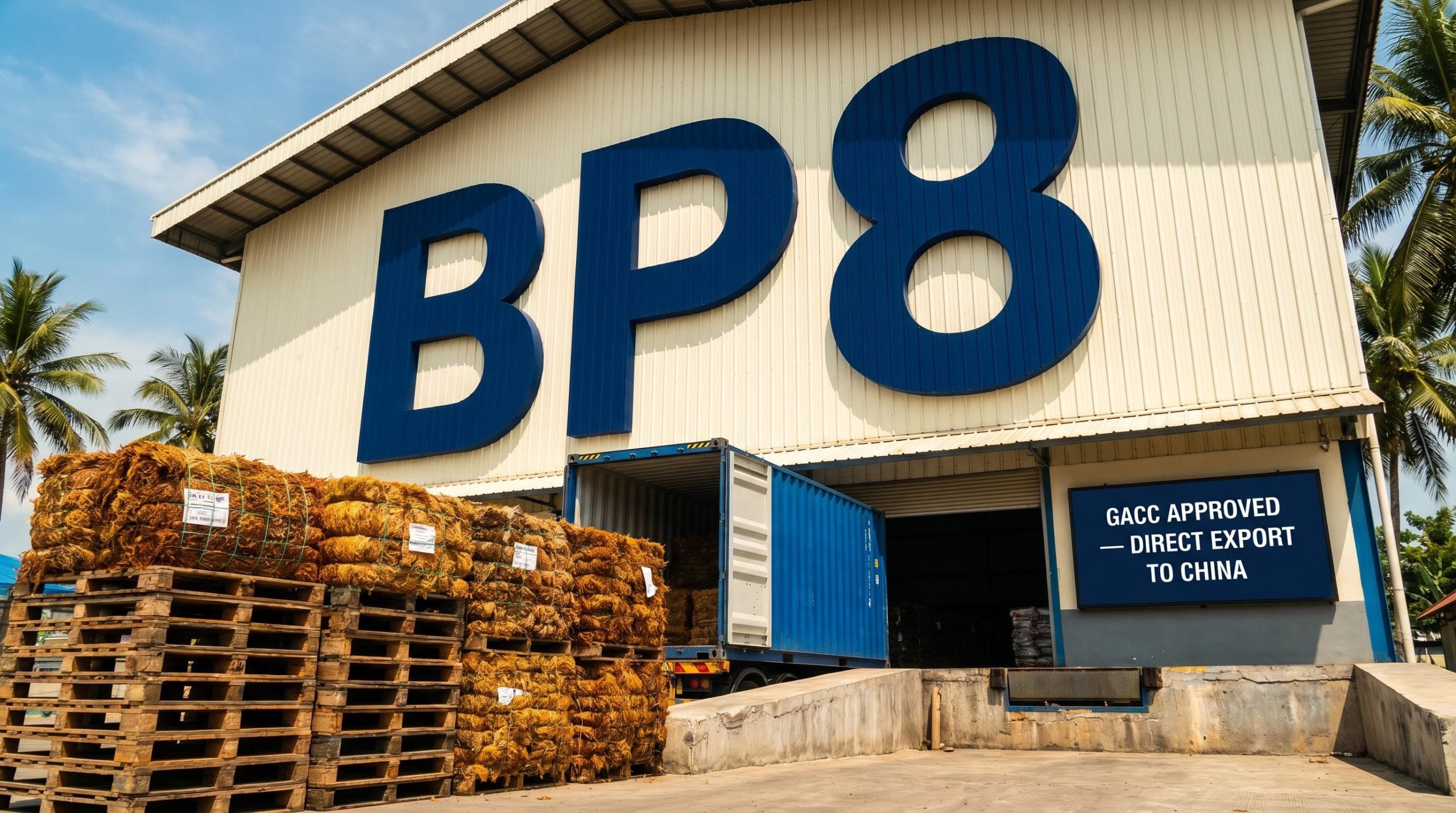 Warehouse with export goods