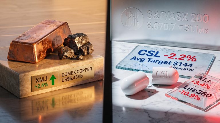 ASX split session: CSL broker targets slashed to avg $144 as XIJ falls 3.4% and copper surges to US$6.45