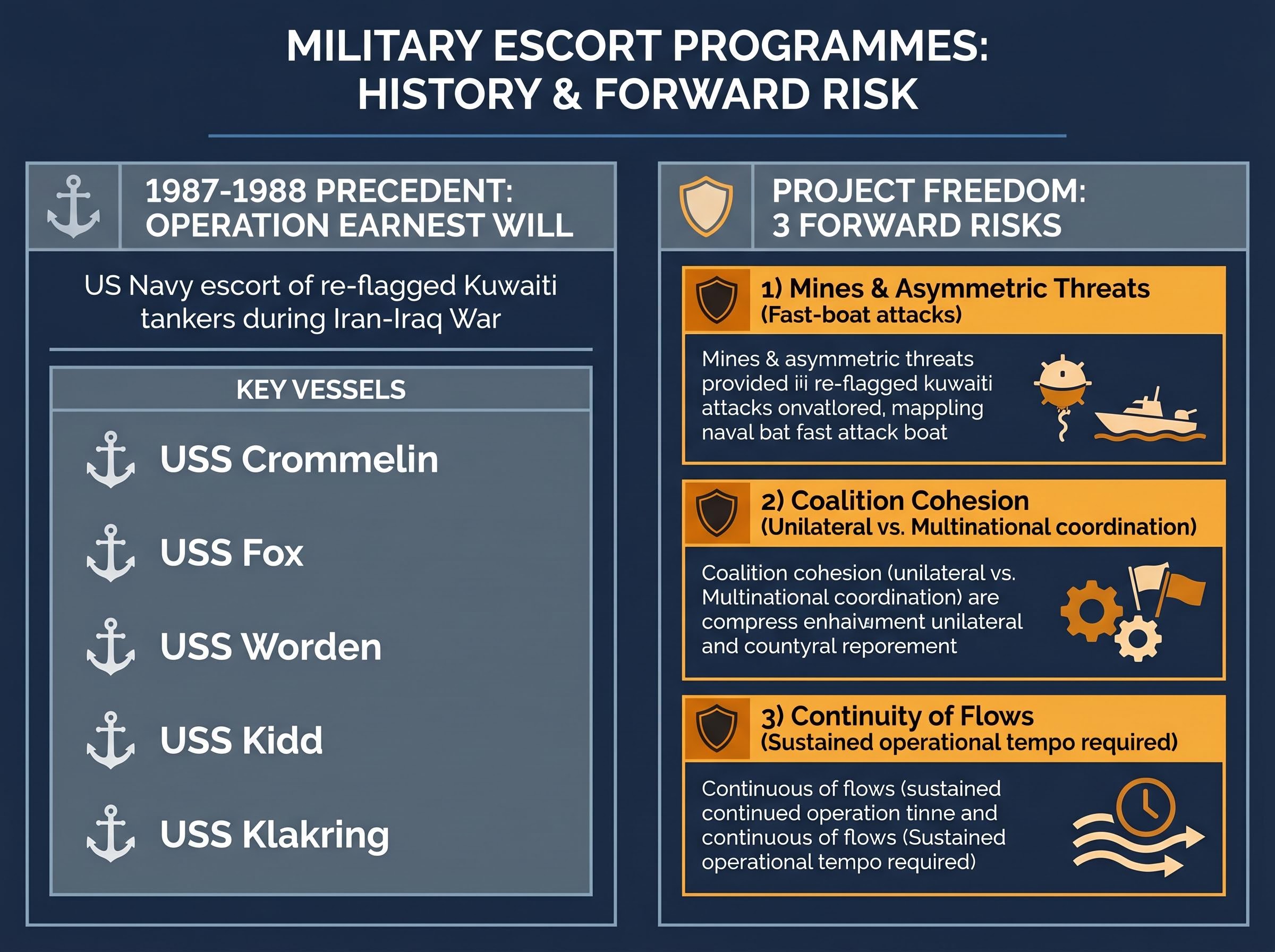 Historical Precedent: Earnest Will vs. Project Freedom Risks