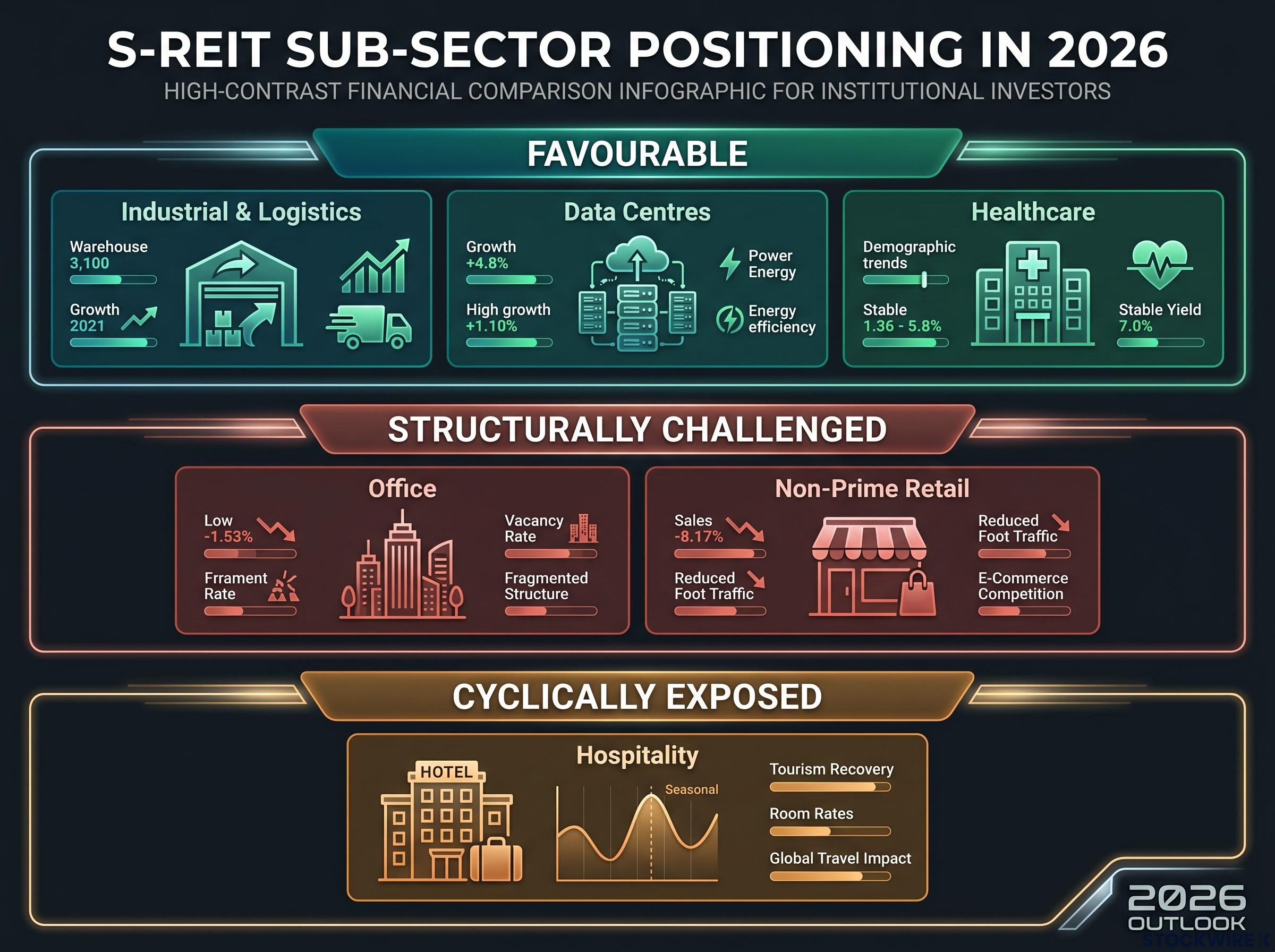 2026 S-REIT Sub-Sector Positioning Matrix