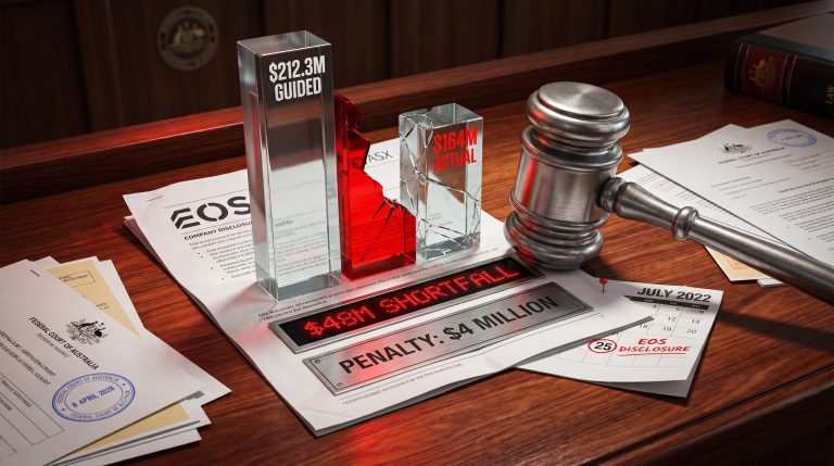EOS continuous disclosure breach: $4M Federal Court penalty over $48M revenue shortfall hidden for 14 weeks