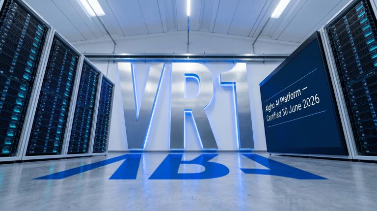 Server room with VR1 logo
