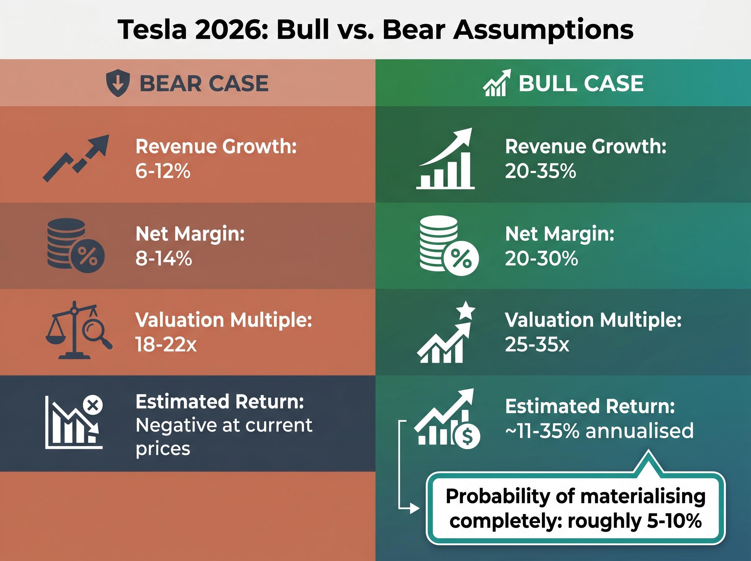 Tesla 2026: Bull vs. Bear Financial Assumptions