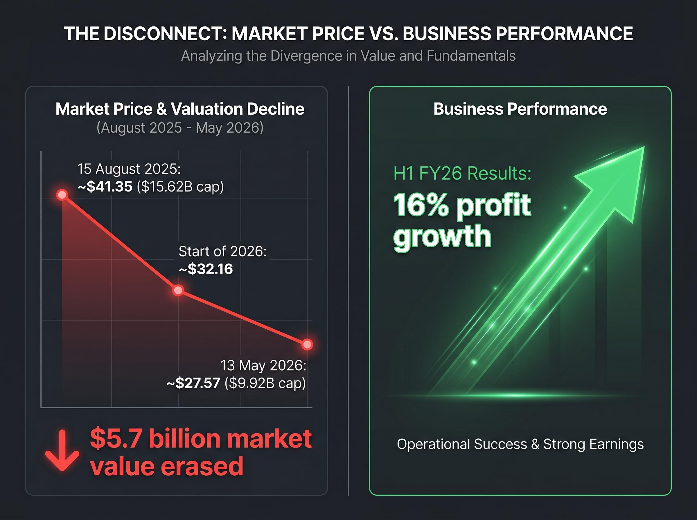 The Disconnect: Value Erasure vs. Earnings Growth