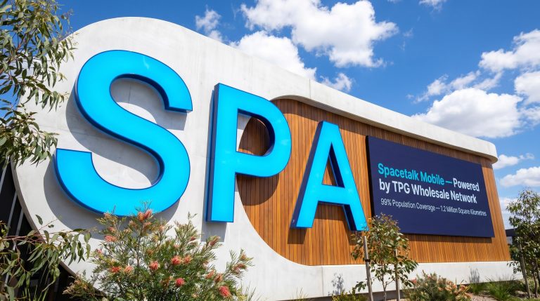 Large blue SPA letters