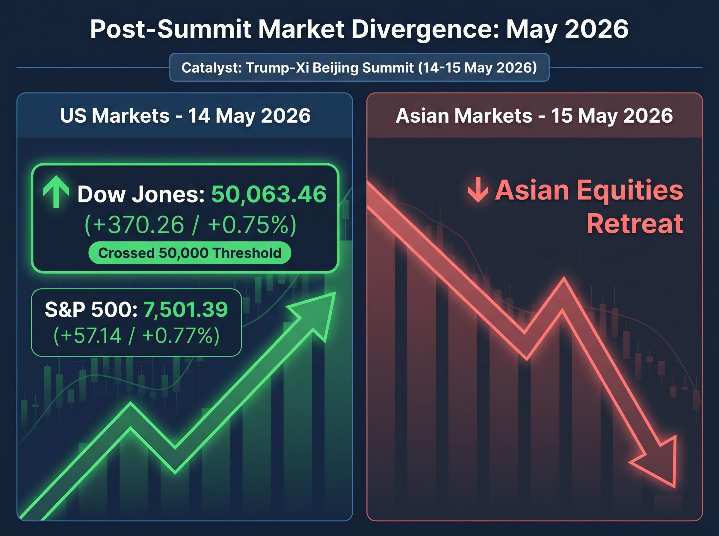 US Market Rally vs. Asian Market Retreat
