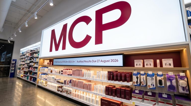 beauty products on shelves