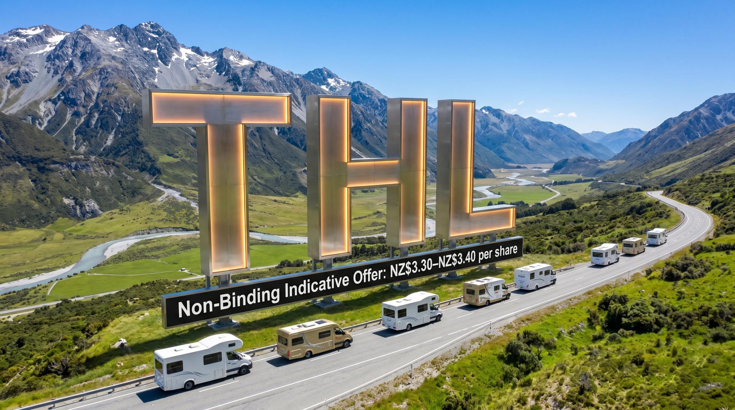 RVs on scenic mountain road
