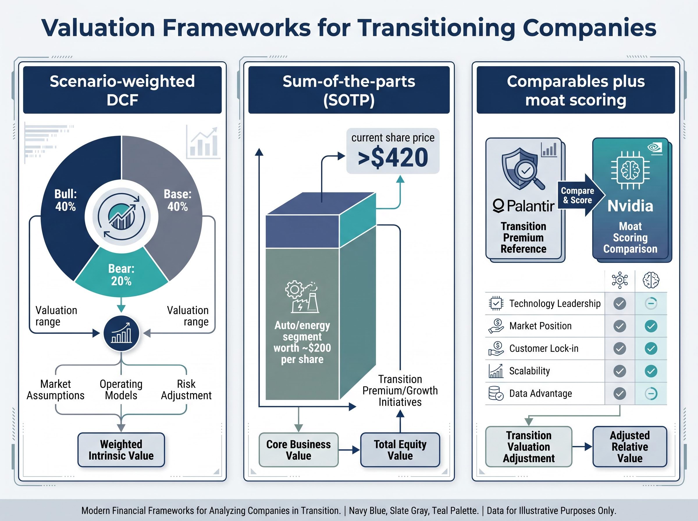 3 Valuation Frameworks for Mid-Transition Companies