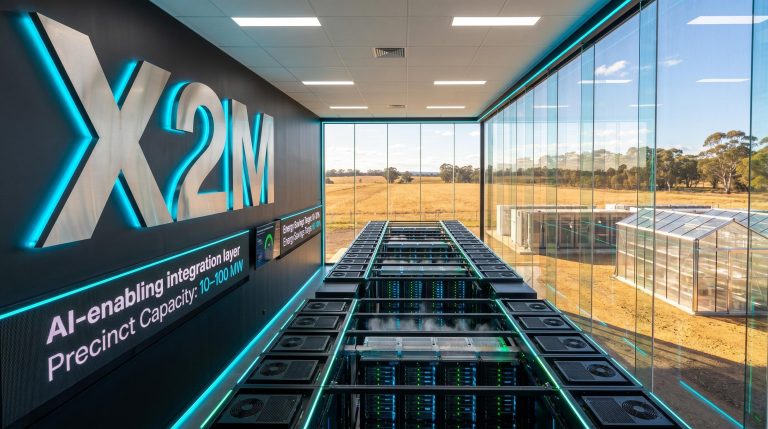 Modern data center with servers