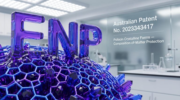3D crystalline structure and text