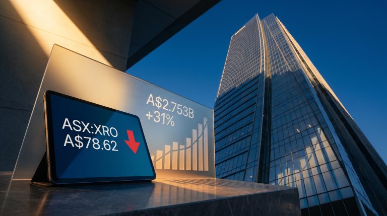 Xero share price ASX:XRO at A$78.62 against A$2.753B revenue growth signal in editorial composition