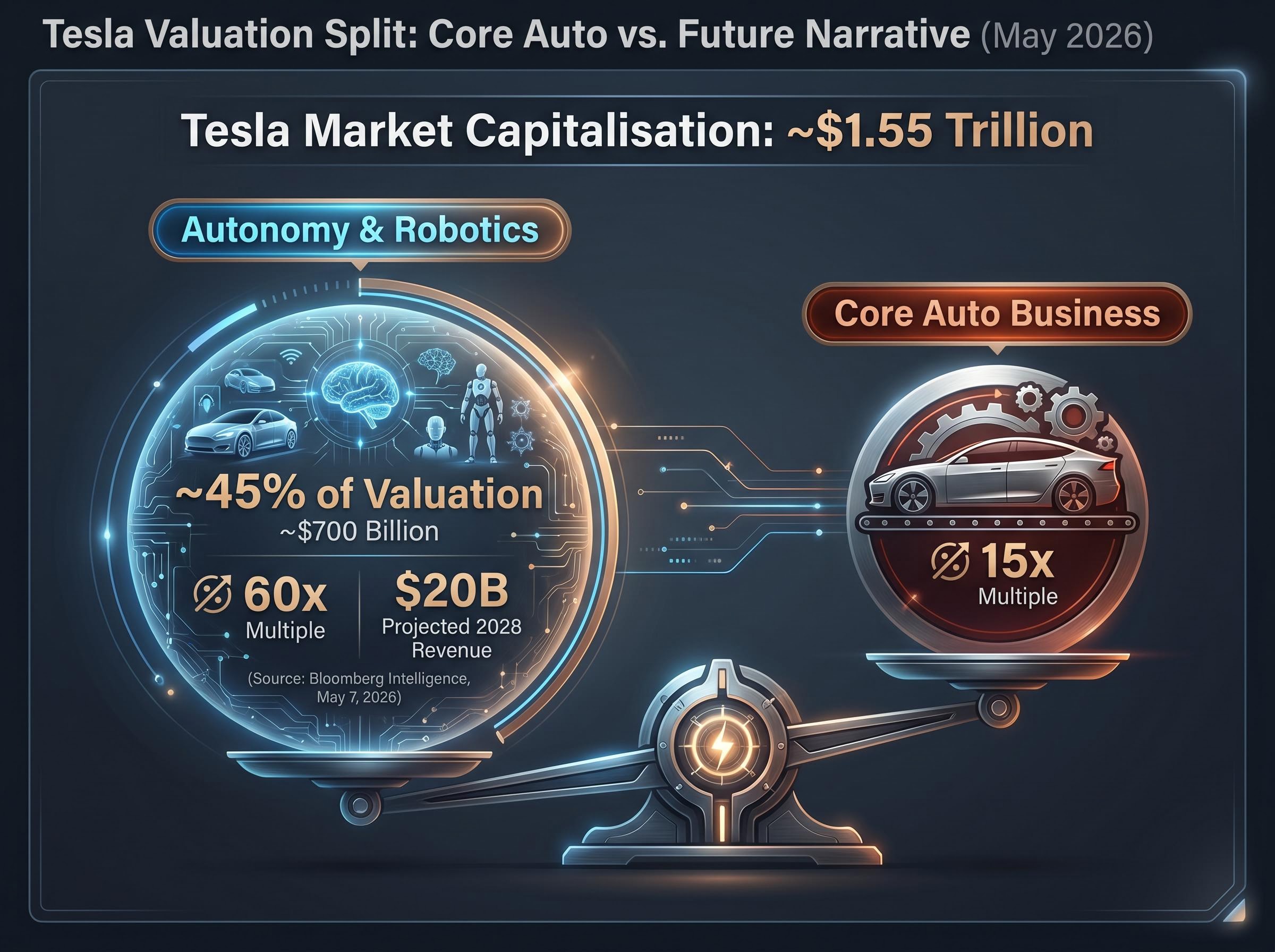 Tesla's $1.55 Trillion Valuation Split