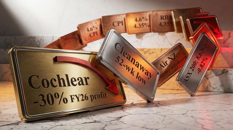 ASX 200 downgrade wave: Cochlear, Cleanaway, Air NZ plaques cascade with 4.6% CPI and RBA 4.35% rate etched in metal