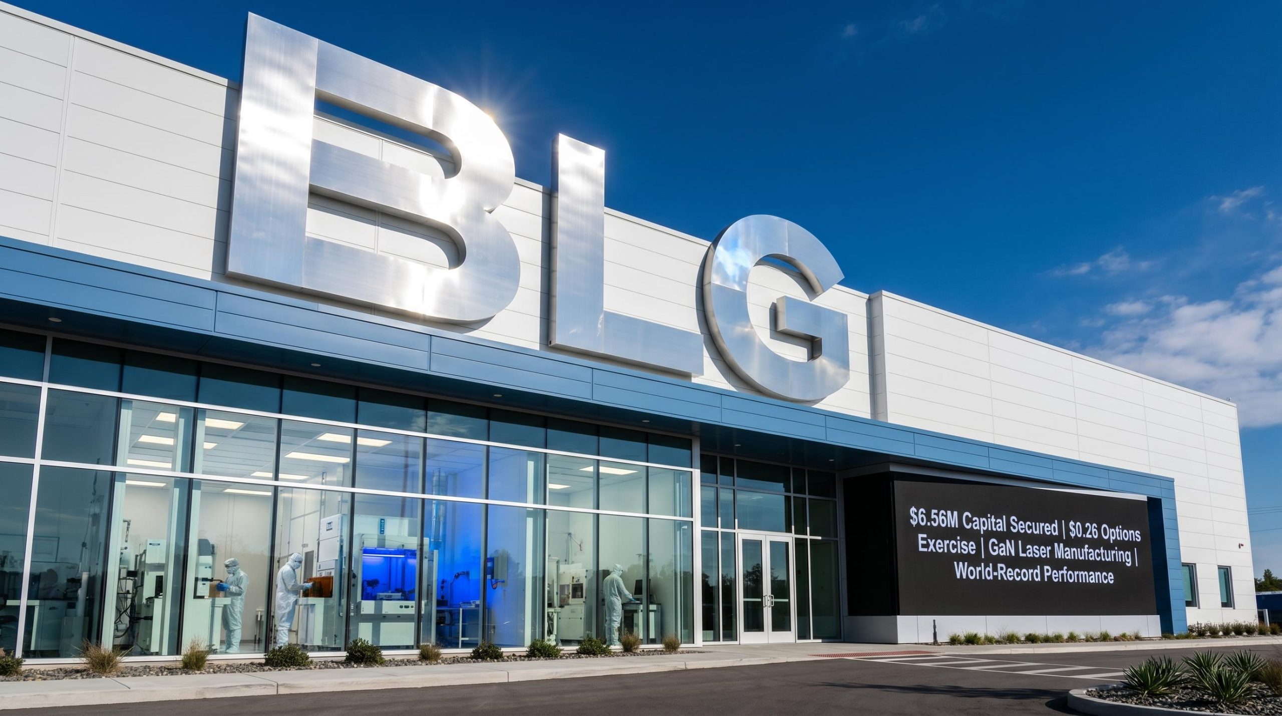 Building with large BLG sign