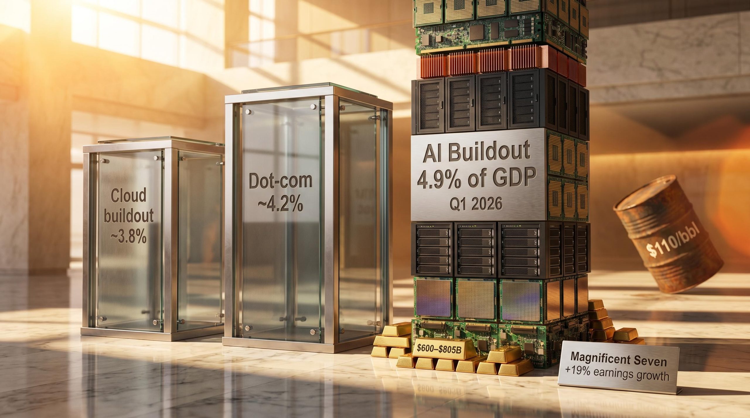 AI investment boom hits record 4.9% of GDP in Q1 2026, towering above dot-com and cloud buildout peaks